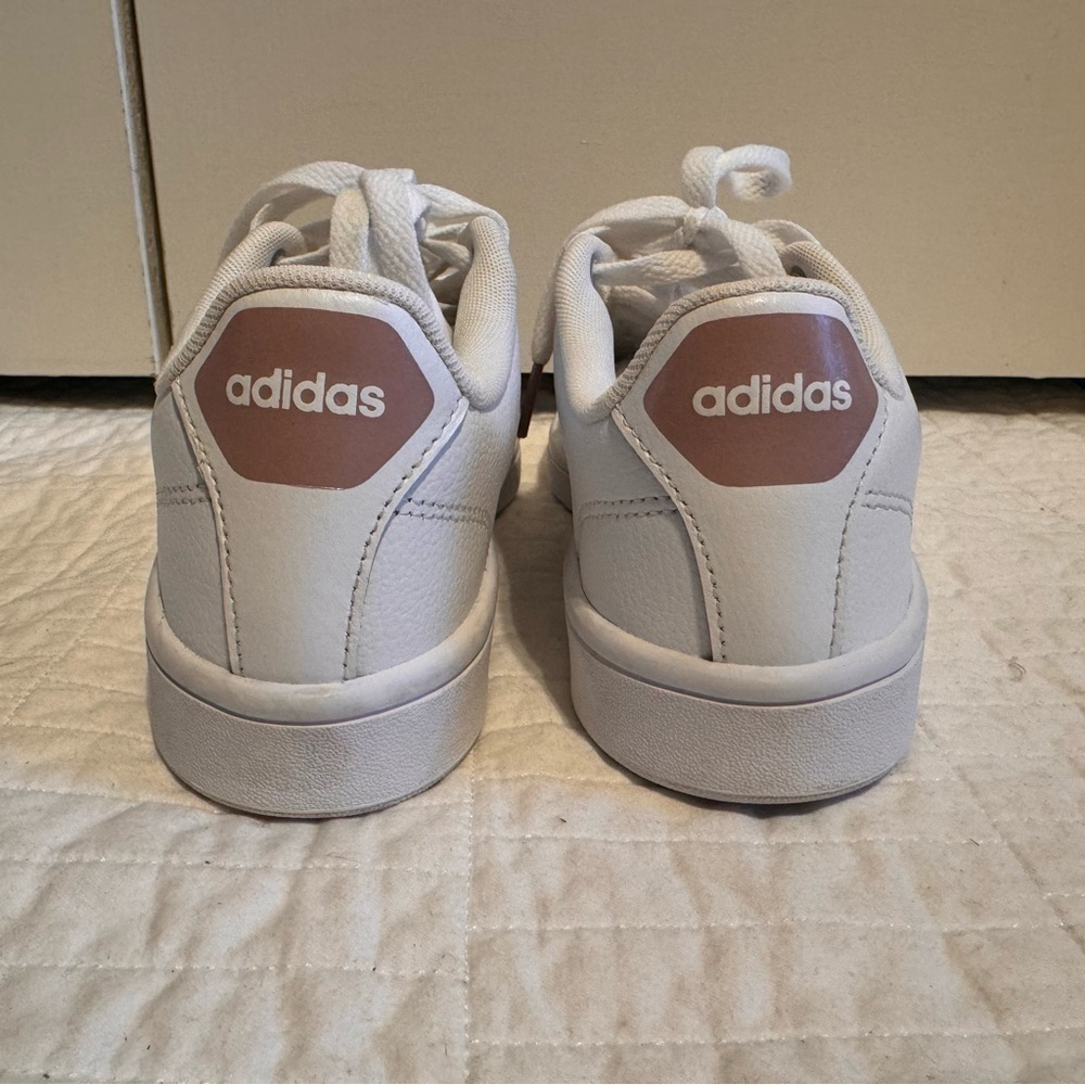 Adidas Ortholite Float Cloudfoam Leather Sneakers Rose Gold Stripes Sz 6 - Picture 4 of 7